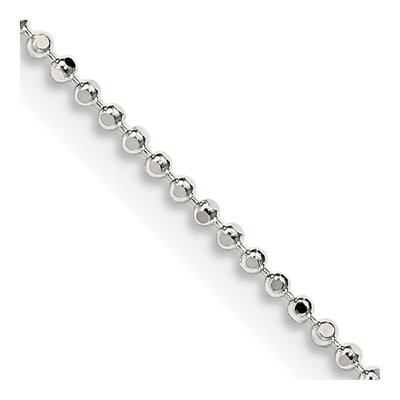 Sterling Silver 1.05mm Square Beaded Chain
