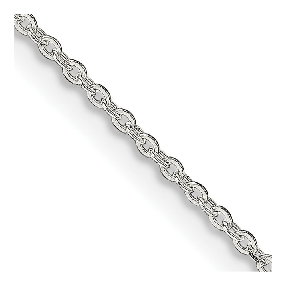 20 Inch Sterling Silver 1mm Flat Link Cable Chain With 2 Inch Ext. with Lobster Clasp