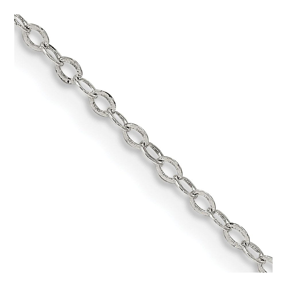18 Inch Sterling Silver 1.5mm Flat Open Oval Cable Chain Necklace with Lobster Clasp