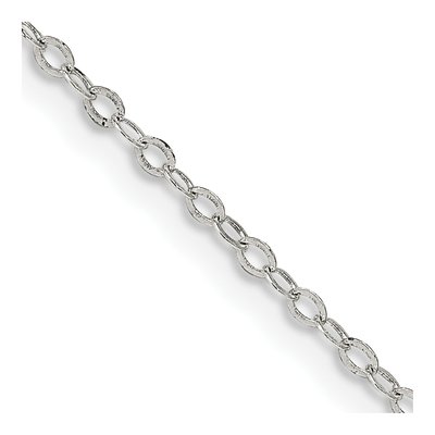 Sterling Silver 1.5mm Flat Oval Open Cable Chain