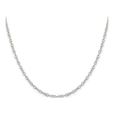 Sterling Silver 2.5mm Flat Open Oval Cable Chain – view 2