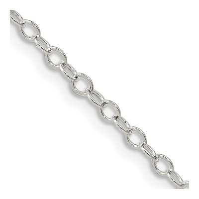 Sterling Silver 2.5mm Flat Open Oval Cable Chain