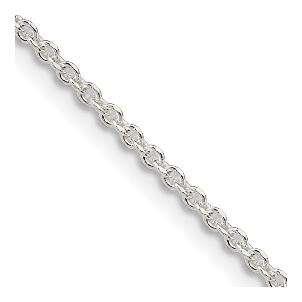 18 Inch Sterling Silver 1.85mm Diamond-Cut Forzantine Cable Chain Necklace with Spring Ring Clasp