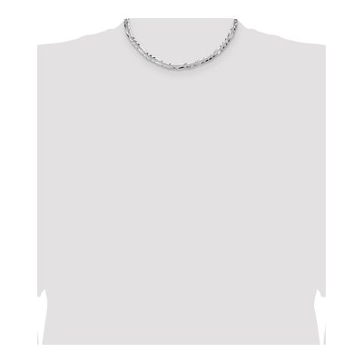 Sterling Silver 6.1mm Diamond-Cut Flat Pave Figaro Chain – view 4