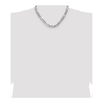 Sterling Silver 8.5mm Diamond-Cut Flat Pave Figaro Chain – view 4