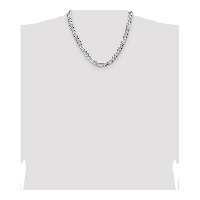 Sterling Silver 8.5mm Diamond-Cut Flat Pave Figaro Chain – view 4