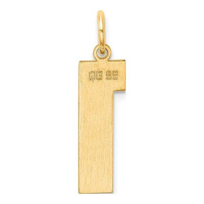 Sterling Silver Gold Plated Number 1 Charm – view 3
