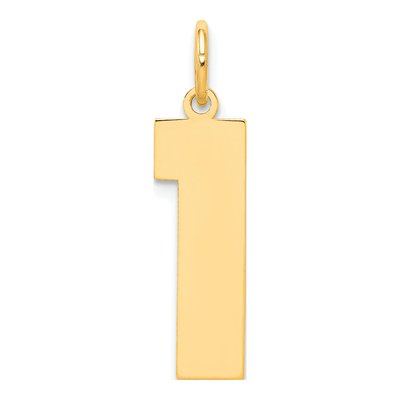 Sterling Silver Gold Plated Number 1 Charm