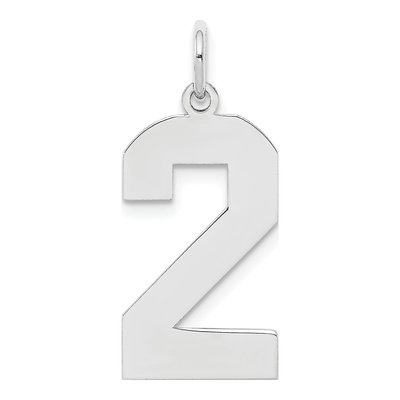 Sterling Silver Number 2 Charm