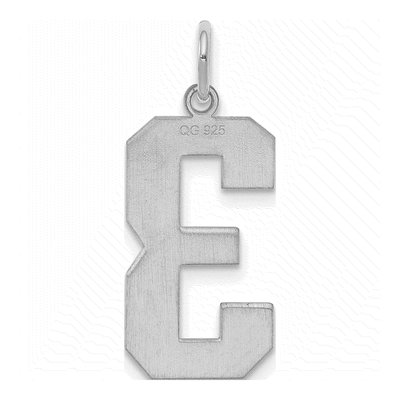 Sterling Silver Number 3 Charm – view 4