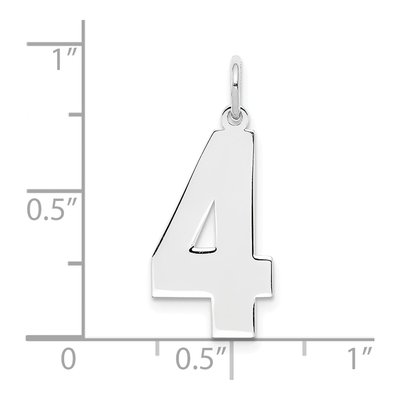 Sterling Silver Number 4 Charm – view 4