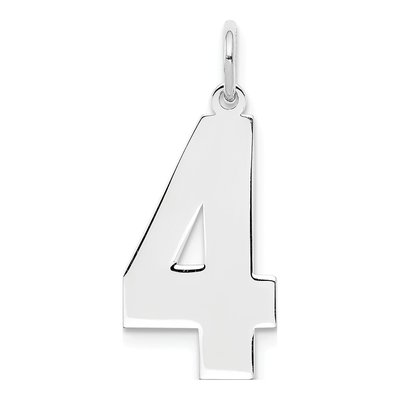 Sterling Silver Number 4 Charm