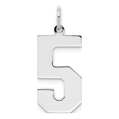Sterling Silver Number 5 Charm