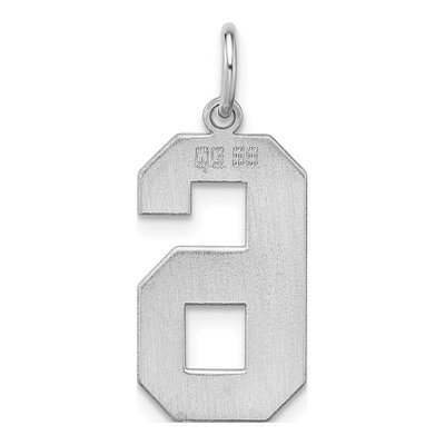 Sterling Silver Number 6 Pendant – view 4