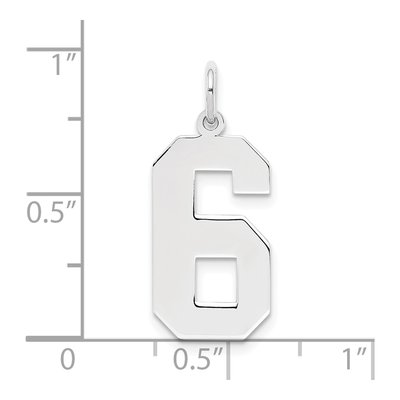 Sterling Silver Number 6 Pendant – view 5