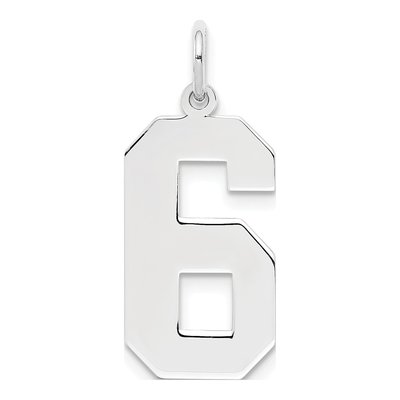 Sterling Silver Number 6 Pendant
