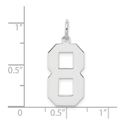 Sterling Silver Number 8 Charm – view 4