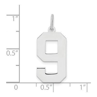 Sterling Silver Number 9 Pendant – view 3