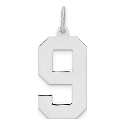 Sterling Silver Number 9 Pendant