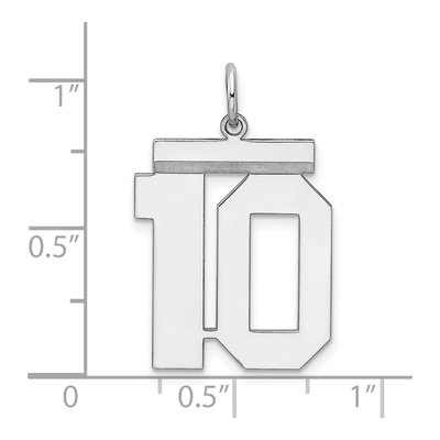 Sterling Silver Number 10 Charm – view 4