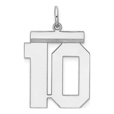 Sterling Silver Number 10 Charm