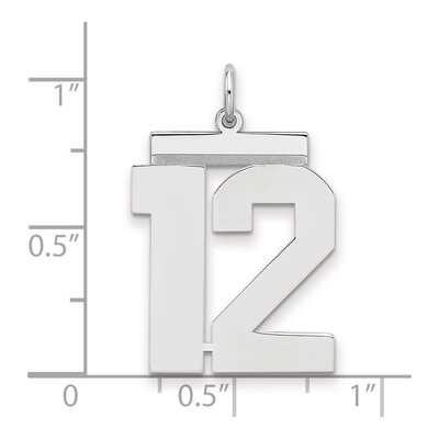 Sterling Silver Number 12 Pendant – view 2