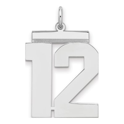 Sterling Silver Number 12 Pendant