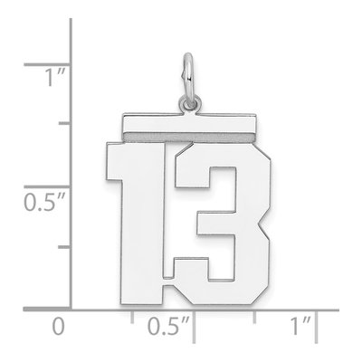 Sterling Silver Number 13 Charm – view 4
