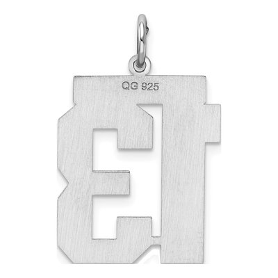 Sterling Silver Number 13 Charm – view 5