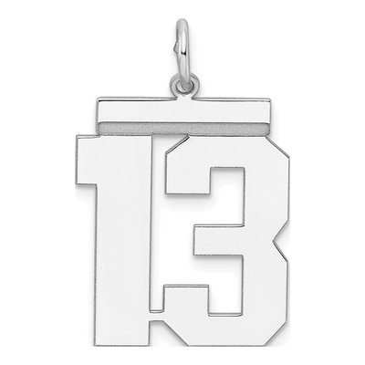 Sterling Silver Number 13 Charm