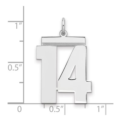 Sterling Silver Number 14 Pendant – view 2