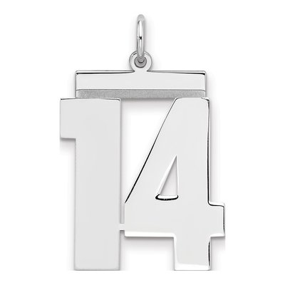 Sterling Silver Number 14 Pendant