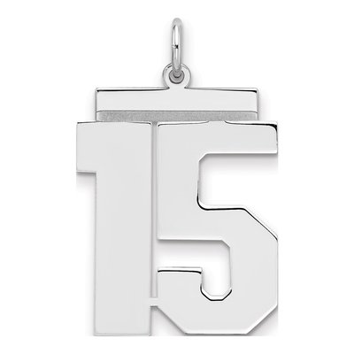 Sterling Silver Number 15 Pendant