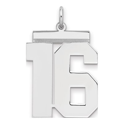 Sterling Silver Number 16 Pendant