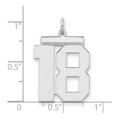 Sterling Silver Number 18 Charm – view 2