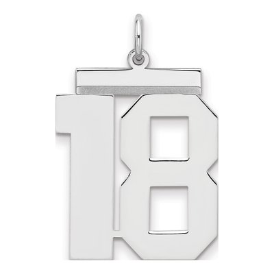 Sterling Silver Number 18 Charm
