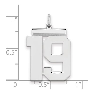 Sterling Silver Number 19 Pendant – view 2