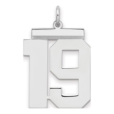 Sterling Silver Number 19 Pendant