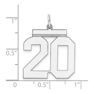 Sterling Silver Number 20 Pendant – view 4