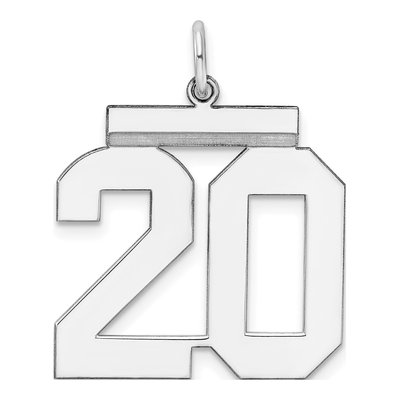 Sterling Silver Number 20 Pendant