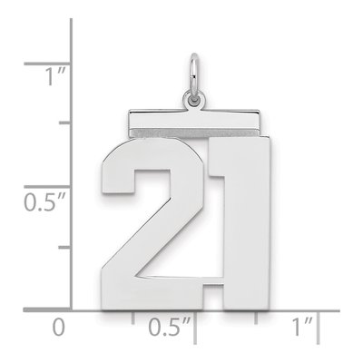 Sterling Silver Number 21 Charm – view 2