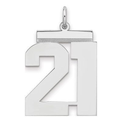 Sterling Silver Number 21 Charm