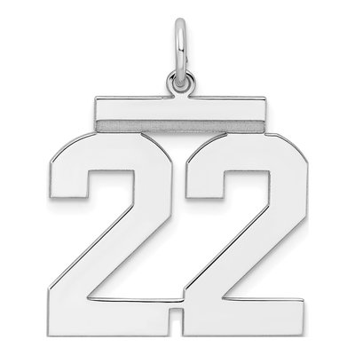 Sterling Silver Number 22 Charm