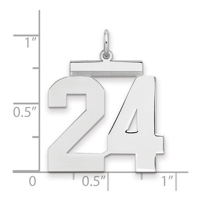 Sterling Silver Number 24 Charm – view 2