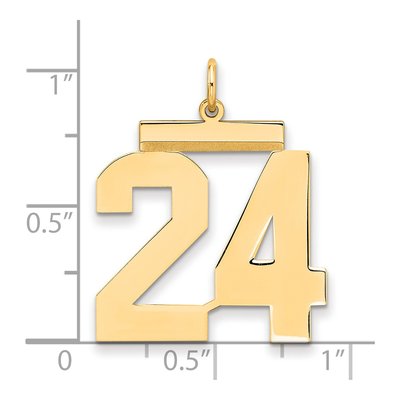 Sterling Silver Gold-Plated Number 24 Charm – view 2