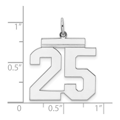 Sterling Silver Number 25 Pendant – view 4