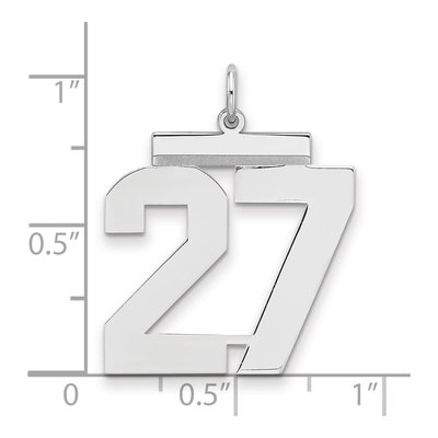 Sterling Silver Number 27 Pendant – view 2