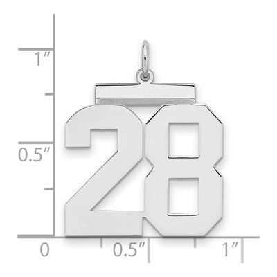 Sterling Silver Number 28 Pendant – view 2
