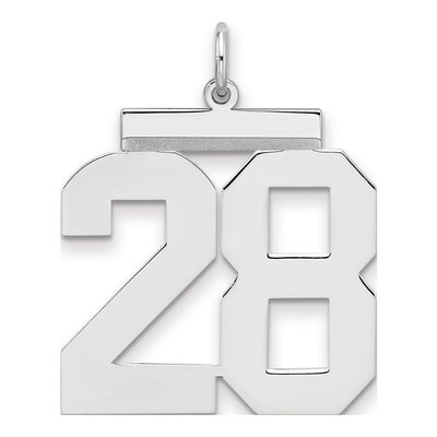 Sterling Silver Number 28 Pendant