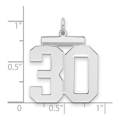 Sterling Silver Number 30 Pendant – view 2